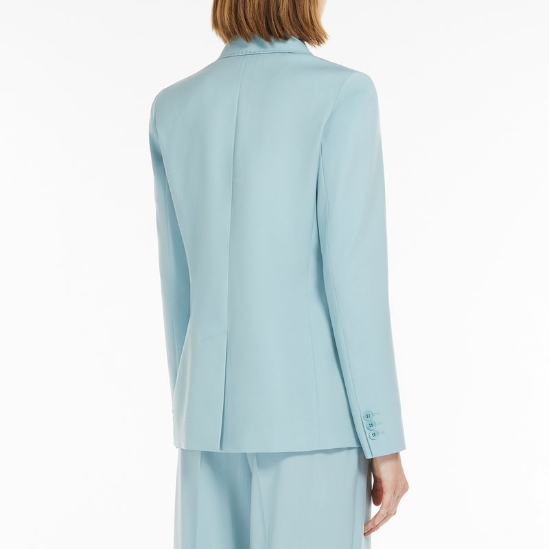 Double-breasted blazer in stretch wool canvas