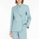 Double-breasted blazer in stretch wool canvas