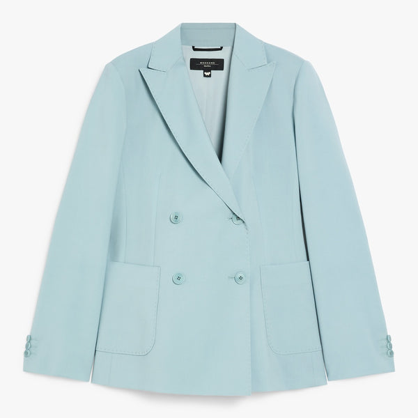 Double-breasted blazer in stretch wool canvas