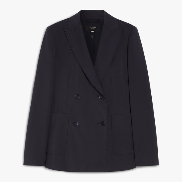 Double-breasted blazer in stretch wool canvas