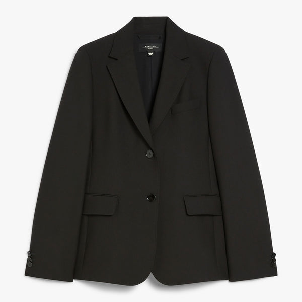 Single-breasted blazer in stretch viscose-blend canvas