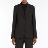 Single-breasted blazer in stretch viscose-blend canvas
