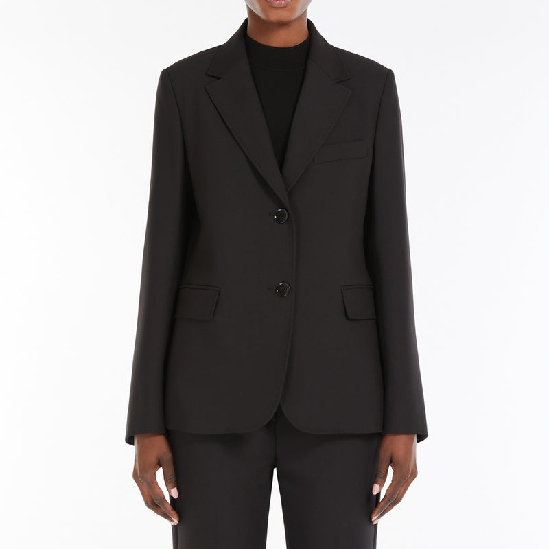 Single-breasted blazer in stretch viscose-blend canvas