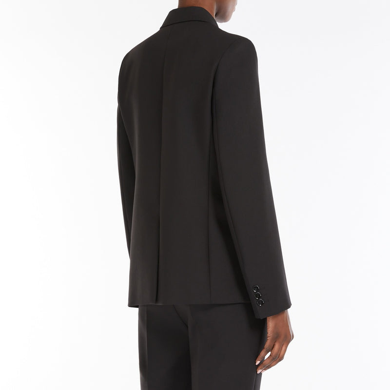 Single-breasted blazer in stretch viscose-blend canvas