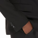 Single-breasted blazer in stretch viscose-blend canvas