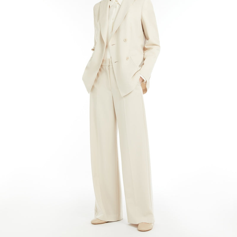 Double-breasted blazer in stretch wool canvas