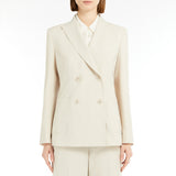 Double-breasted blazer in stretch wool canvas