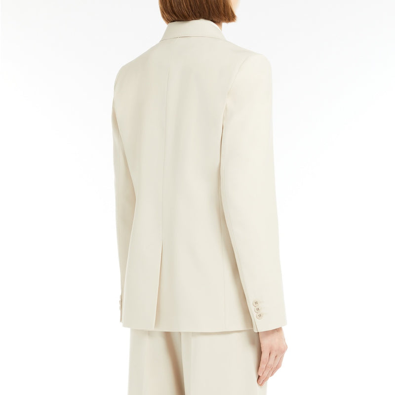 Double-breasted blazer in stretch wool canvas