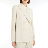 Double-breasted blazer in stretch wool canvas