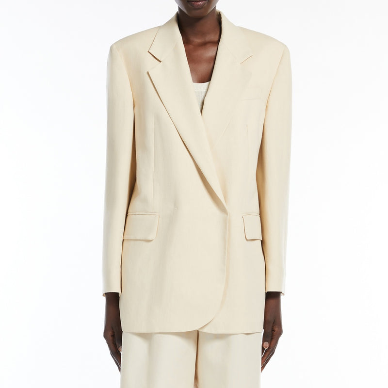 Viscose and linen blazer