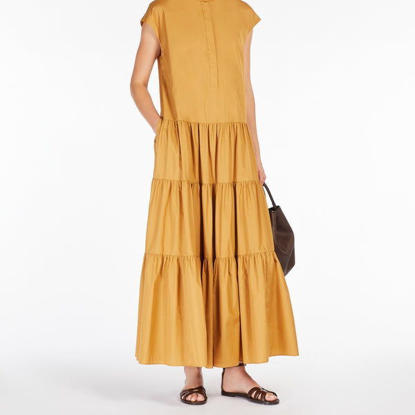 Flounced cotton shirt dress