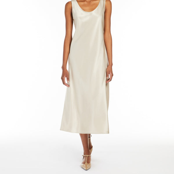 Flowing silk satin dress