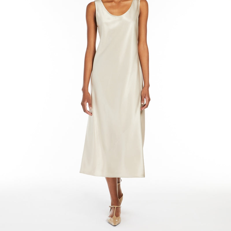Flowing silk satin dress