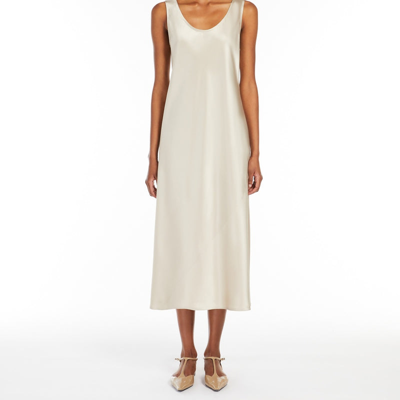 Flowing silk satin dress