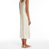 Flowing silk satin dress