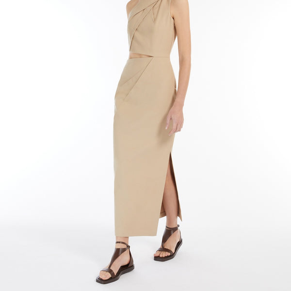 Close-fitting cotton twill dress