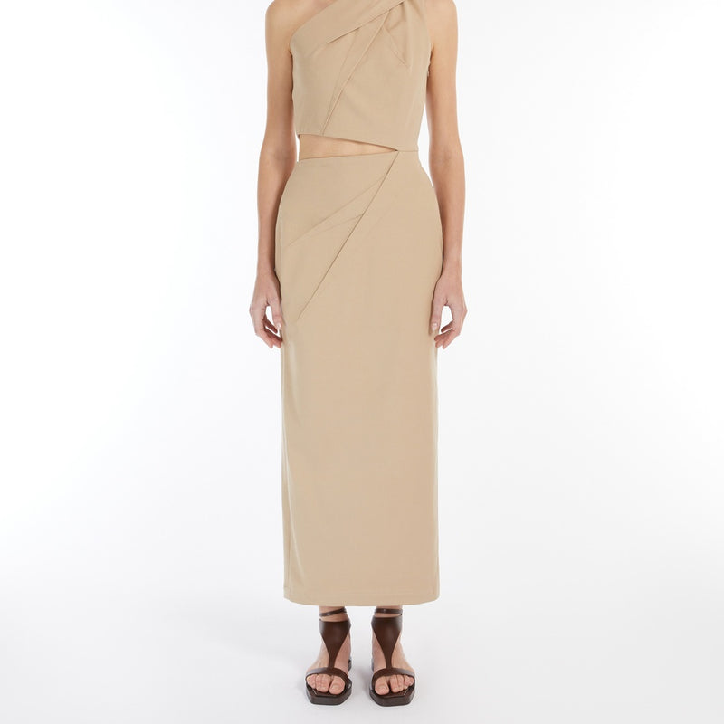 Close-fitting cotton twill dress