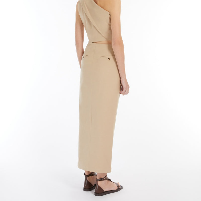 Close-fitting cotton twill dress