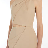 Close-fitting cotton twill dress