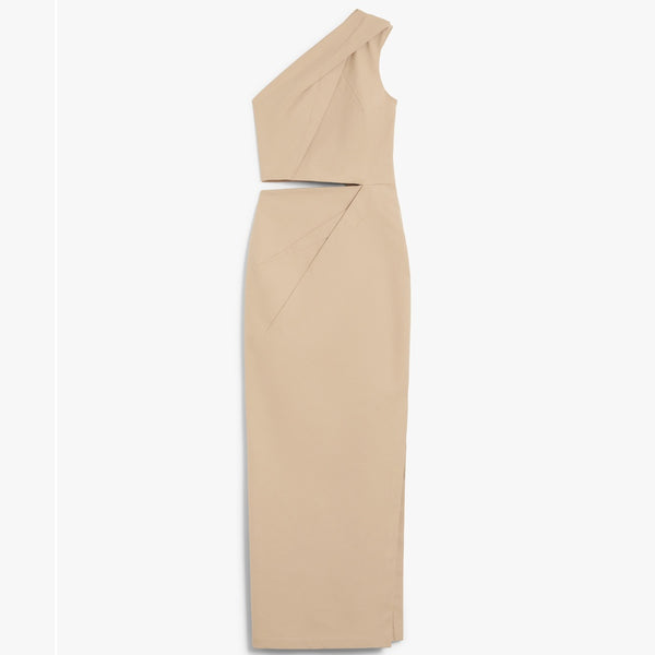 Close-fitting cotton twill dress