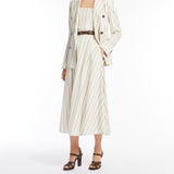 Striped cotton and linen bustier dress