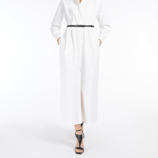 Stretch gabardine shirt dress