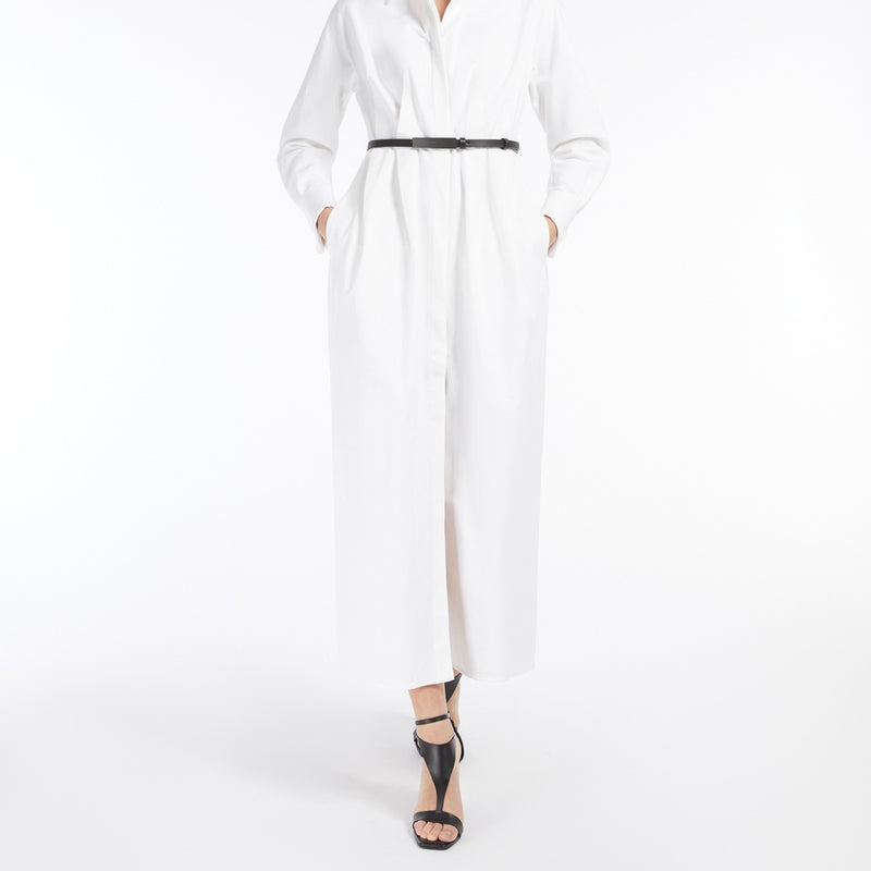 Stretch gabardine shirt dress