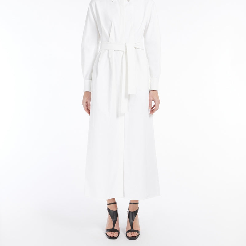 Stretch gabardine shirt dress