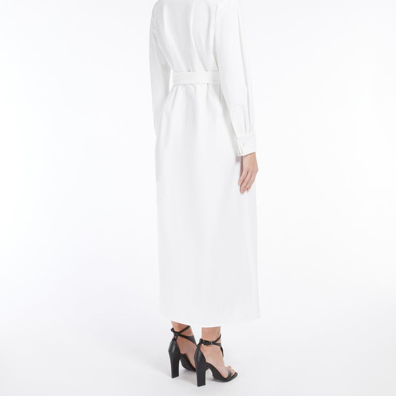 Stretch gabardine shirt dress