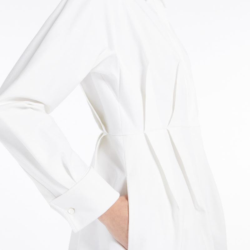 Stretch gabardine shirt dress