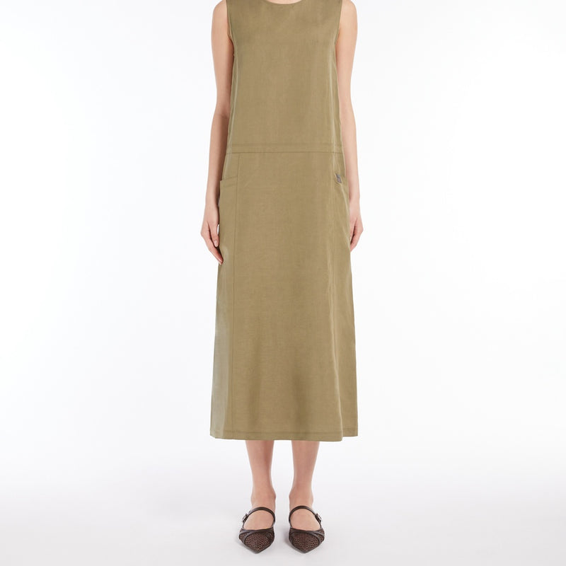 Linen and silk sleeveless dress