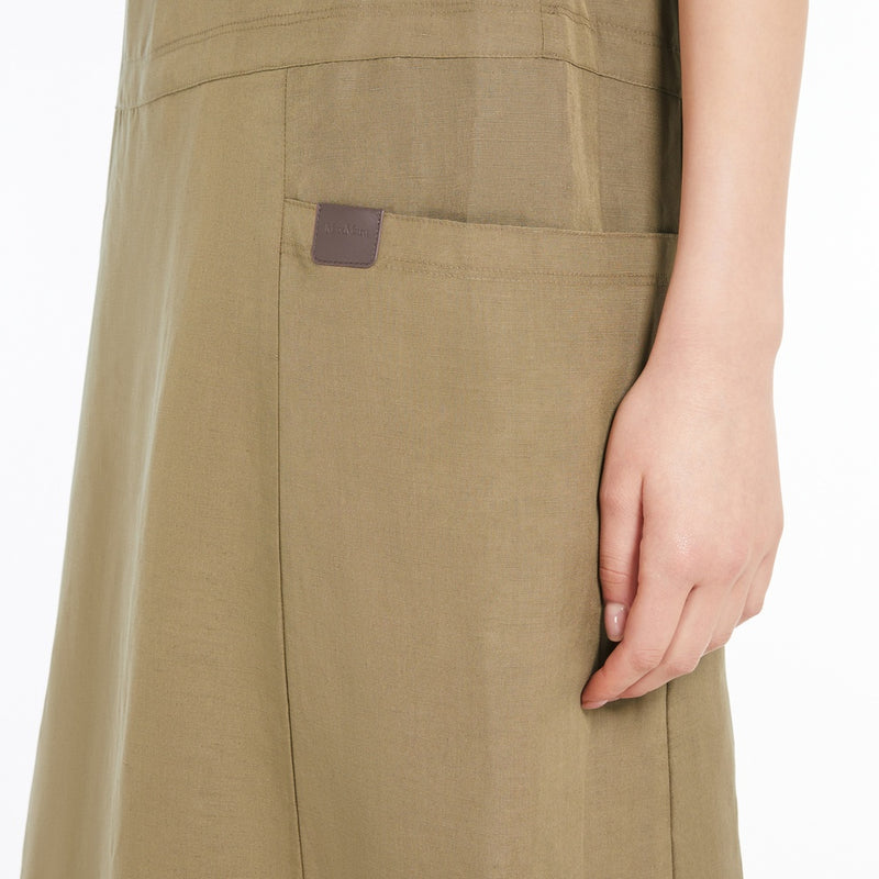 Linen and silk sleeveless dress