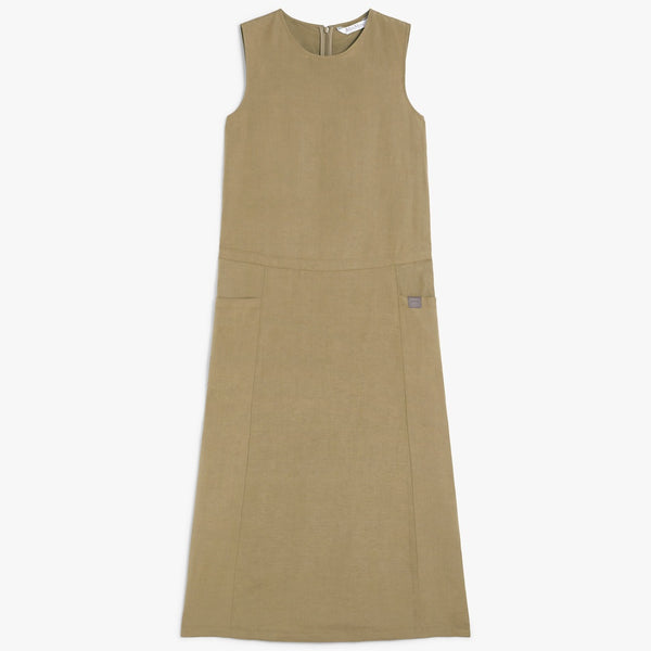 Linen and silk sleeveless dress