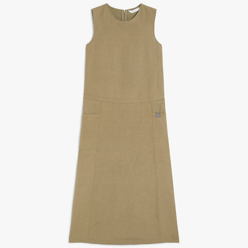 Linen and silk sleeveless dress