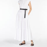 Flounced cotton shirt dress