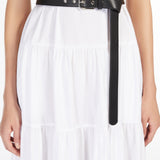 Flounced cotton shirt dress
