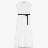 Flounced cotton shirt dress
