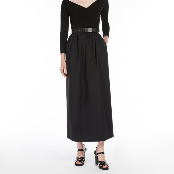 Cotton poplin and jersey dress