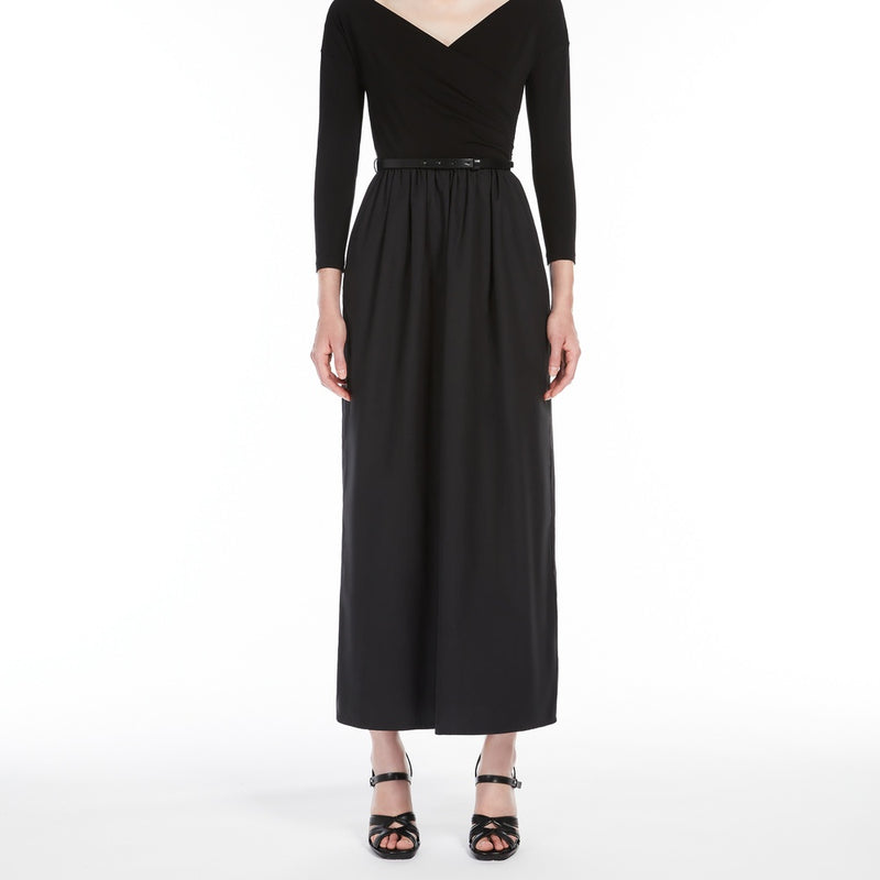Cotton poplin and jersey dress