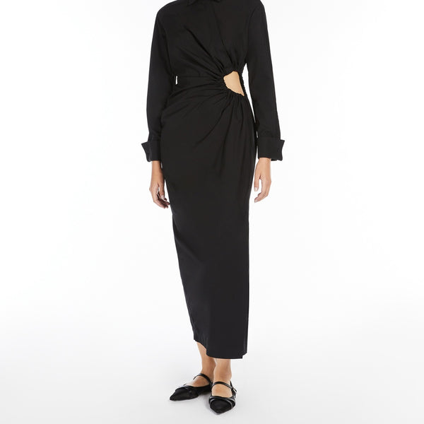 Cotton-poplin fitted dress