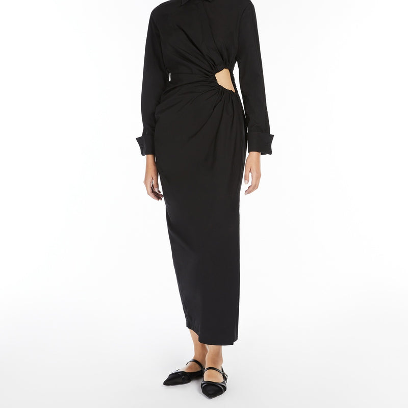 Cotton-poplin fitted dress
