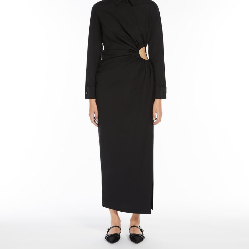 Cotton-poplin fitted dress