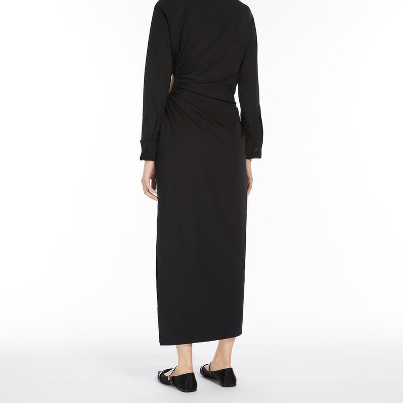 Cotton-poplin fitted dress