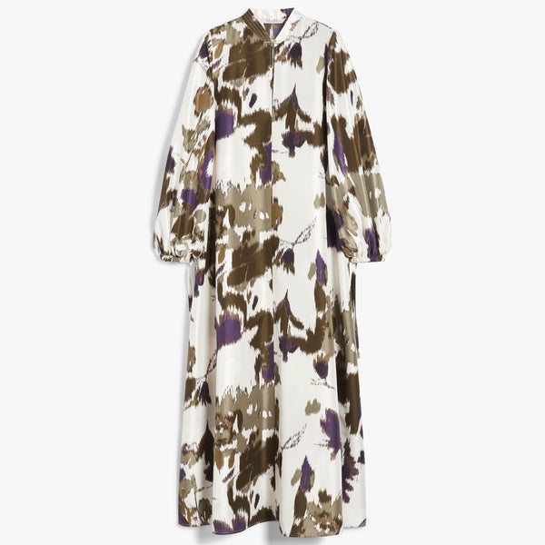 Printed shantung silk dress