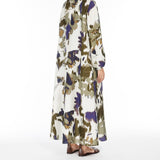 Printed shantung silk dress