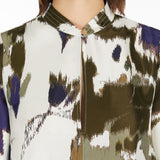 Printed shantung silk dress