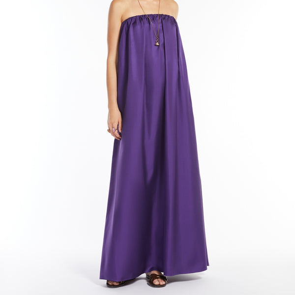 Silk twill bustier dress