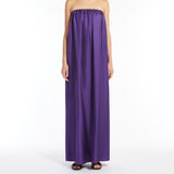 Silk twill bustier dress