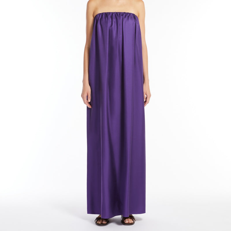Silk twill bustier dress