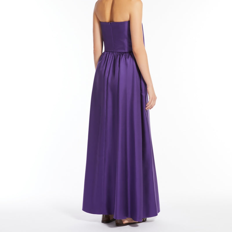 Silk twill bustier dress